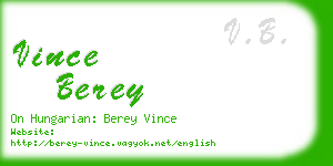 vince berey business card